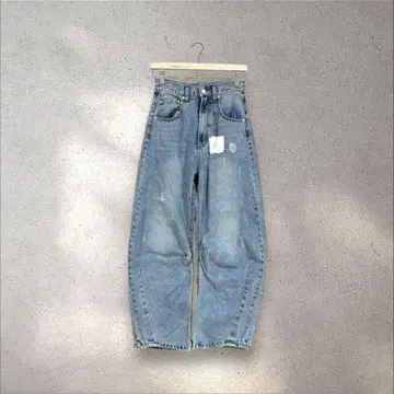 00s archive 커브 데님 팬츠 데미지 Y2K 아메카지 벌룬