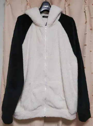 빅 사이즈 4L 팬더 플리스 자켓 복슬복슬 후드티