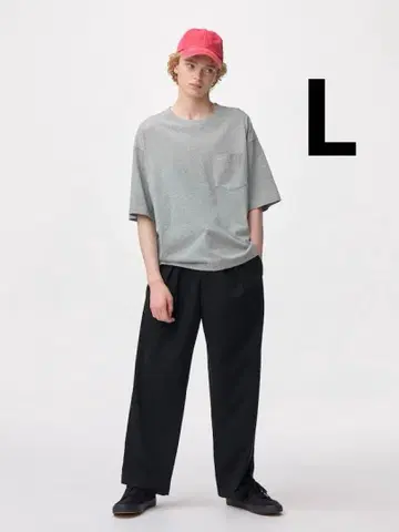 GU 배럴 레그 슬랙스 블랙 L 완판템