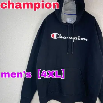 Z392 [ champion ] 후드 맨투맨 [ 남성용 4XL ] 블랙