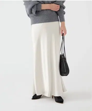 IENA 더블 새틴 스커트 38 화이트