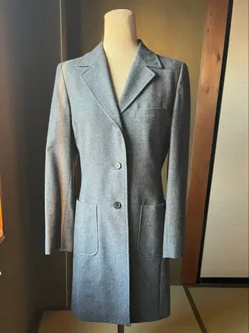 M 새상품급 COMME CA DU MODE 그레이 롱 코트 퍼 포함