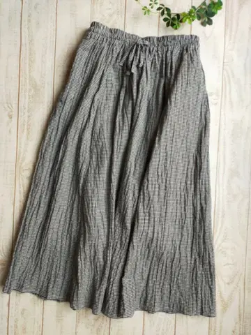 새상품 사만사 모스모스 개더 플레어 스커트 깅엄 체크 SM2