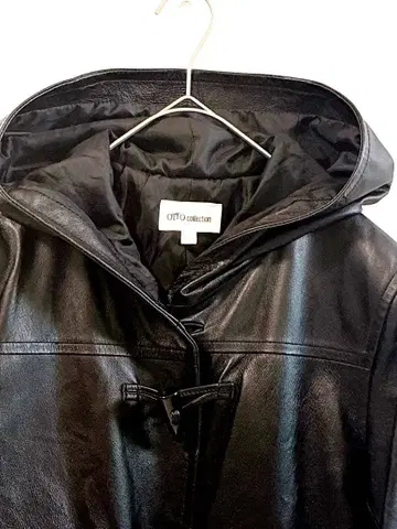[ OTTO collection ] 후드 부착 가죽 더플 코트 M