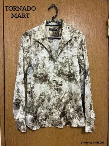 TORNADO MART 레오파드 자카드 보타니컬 스트레치 셔츠