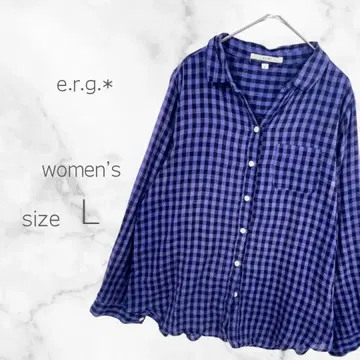 ERG 깅엄 체크 셔츠 긴팔 코튼 100 루즈핏 실루엣