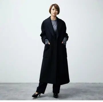 새상품 미사용 Liesse 헨미 에미리 콜라보 숄카라 코트 블랙