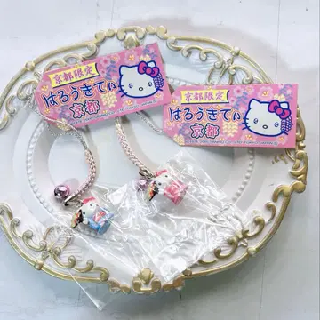 [ 지역 한정 키티 ] 교토 한정판 마이코 블루 핑크 네즈키 스트랩