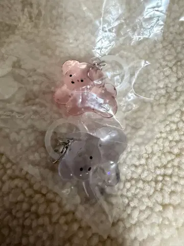 달리는 강아지 흔들흔들 마커 제멋대로인 아기 곰 클리어 핑크