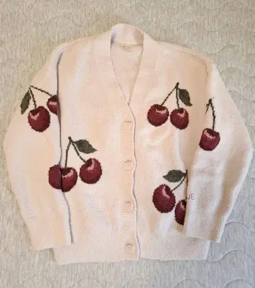 gelato pique 체리 자카드 가디건 핑크 체리