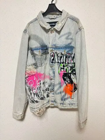 ZARA 페인트 데님 자켓 XL