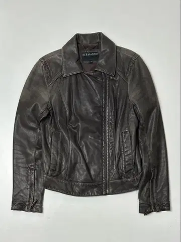 BERNARDO 다크 브라운 가죽 자켓 싱글/더블 S 사이즈