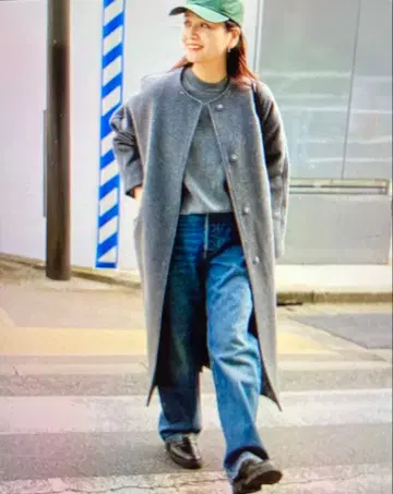 [새상품급] JOURNAL STANDARD 슈퍼140 비버 노카라 코트