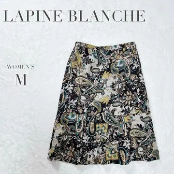 [라핀] 올 패턴 스커트 페이즐리 실크 울 일본제 화려함 독특함 개성적