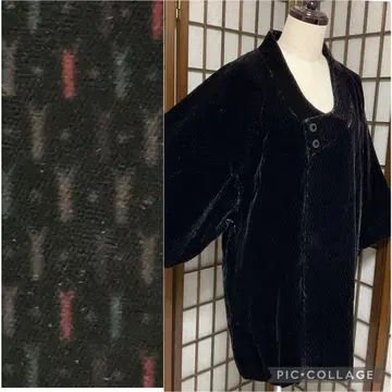 C101 파일 레이온 벨벳 일본 의류 코트 컨디션 최상 기모노