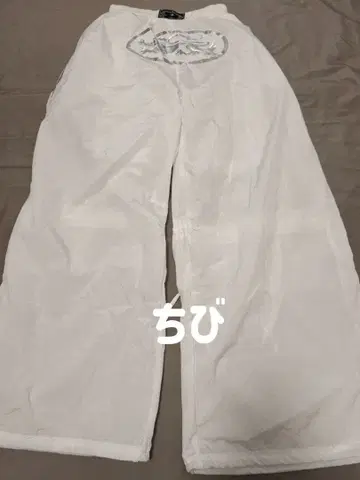 Badblood 화이트 와이드 팬츠 로고