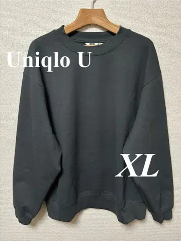 [ Uniqlo U ] 레어 에어리즘 코튼 스웨트 셔츠 XL 다크 그레이