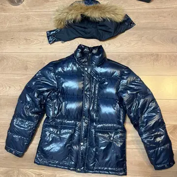 y2k 후드 탈부착 가능 퍼 포함 다운 자켓