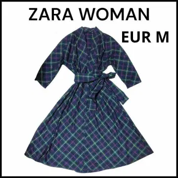 새상품급 자라 우먼 ZARA WOMAN 타탄 체크 롱 원피스 M