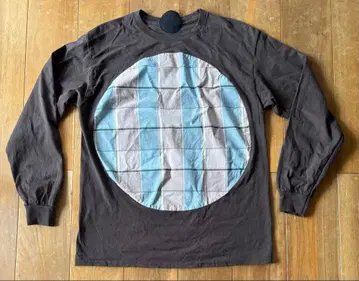 중간에 그만두는 마루 롱T L 사이즈 긴팔T셔츠 브라운 x 체크