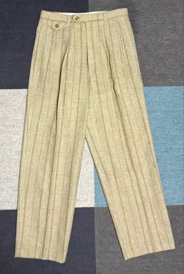 구제 의류 베이지 스트라이프 슬랙스