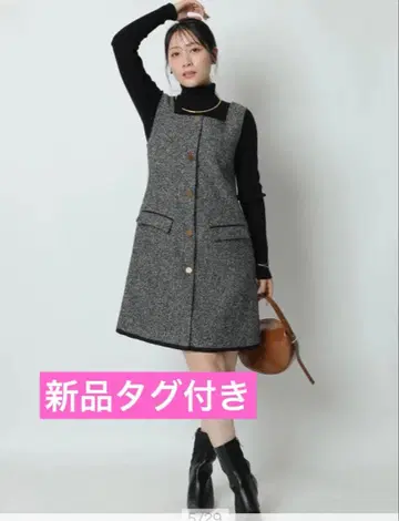 아푸와이저 리셰 스퀘어 넥 미니 점프 스커트 블랙 택 포함 새상품