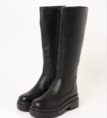 [ 완판 ] 경량 통굽 2단 밑창 플레인 롱 부츠