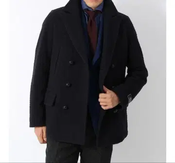 정가 47,300엔 [에토네] 이베란디사 원단 카센티노 피코트 호두 단추