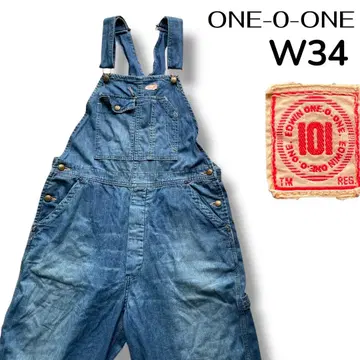 ONE-0-ONE 로우 백 데님 오버롤 size 34