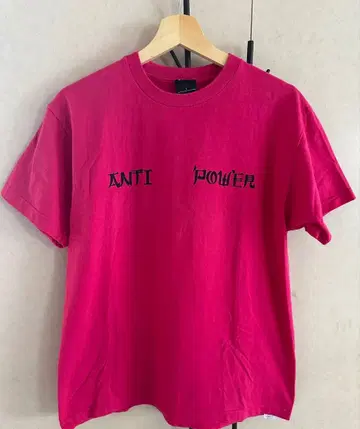 데비락 'ANTI POWER' skull 백 프린트 Tee 마젠타 L
