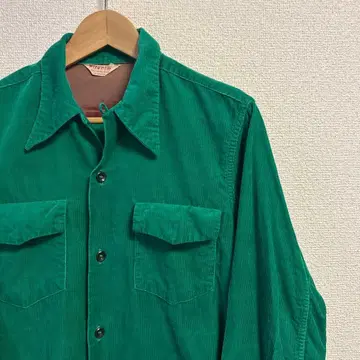 50s 코듀로이 셔츠 오픈 카라 박스 빈티지