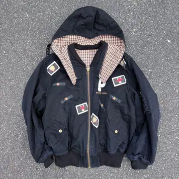 00s PINK HOUSE 곰 자수 도킹 MA-1 플라이트 자켓