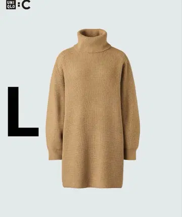 택 포함 새상품 유니클로C 루즈핏 터틀넥 니트 미니 원피스