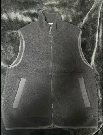 블랙 플리스 집업 베스트 남성용 S