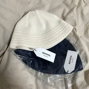 ROTOTO 오가닉 코튼 세일러 햇 ECRU NAVY