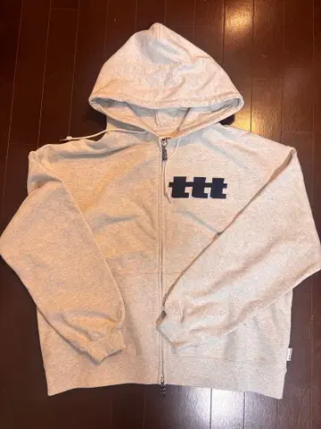 ttt 로고 그레이 집업 후드티