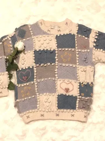 감성 귀여운 울 스웨터 긴팔 M 여성 빈티지 레트로