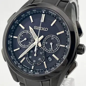 [ 카도/브라이츠 ] 세이코 전파 솔라 티타늄 크로노그래프 손목시계 블랙