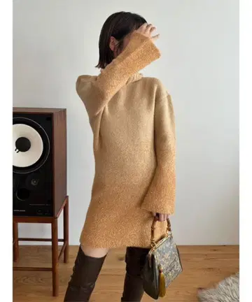 그라데이션 라메 니트 원피스