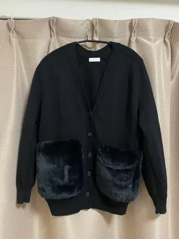 Ballsey 블랙 퍼 가디건 S