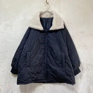 클래식 엘프 / 퀼팅 자켓 / XL / 옷깃 보아 빅 사이즈 블랙