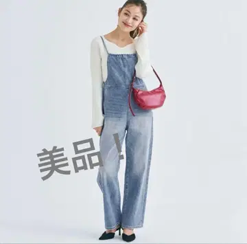 coca(코카) 백 리본 살로펫 데님 팬츠 M 오버롤