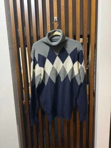 Callaway 캘러웨이 아가일 무늬 터틀넥 니트 XL