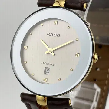 [ 작동/새상품 배터리 ] 라도 플로렌스 데이트 손목시계 가죽 실버