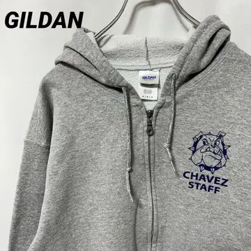 N-6069 GILDAN 미국 빈티지 의류 불독 후드 맨투맨 M