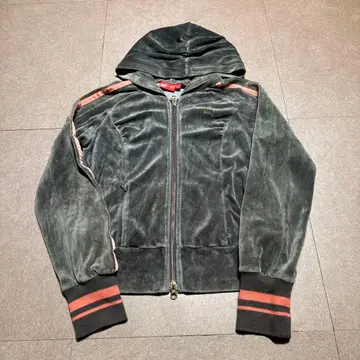 Puma 후드티 집업 맨투맨 벨로아 카키 핑크 M