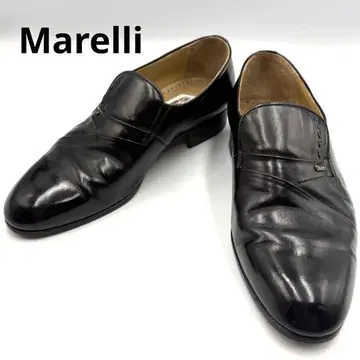 [ 새상품급 ] 마렐리 23.5cm 로퍼 가죽 로퍼 블랙 로고