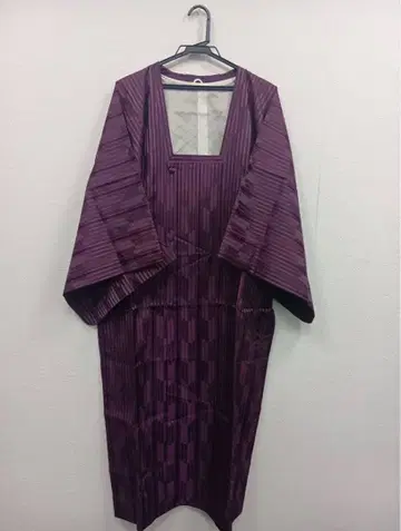 [ 쇼와 레트로 ] 보라색 스트라이프 겉옷 조리 세트