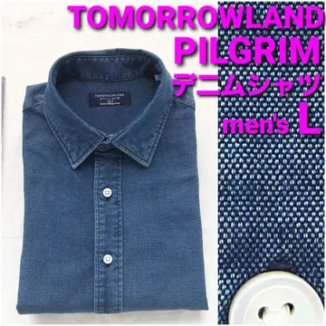 TOMORROWLAND PILGRIM 데님 셔츠 남성용 L 인디고 블루