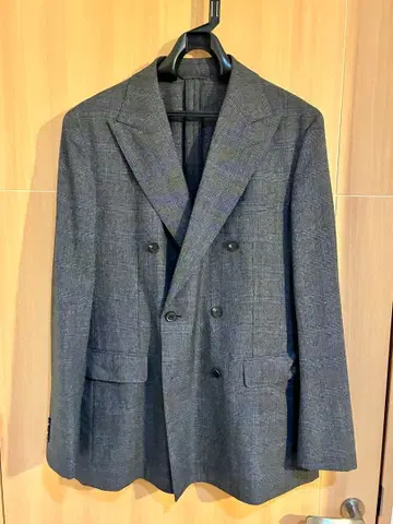 [ SUIT SQUARE ] 더블 자켓 그레이 체크 무늬